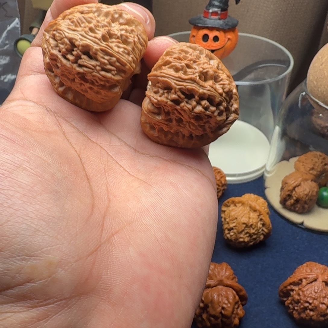 4***雪文玩核桃吊坠三角白嘎嘎权威