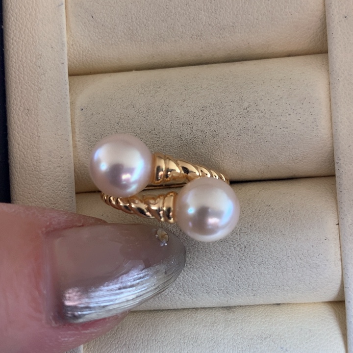 银S925镶嵌戒指海水珍珠