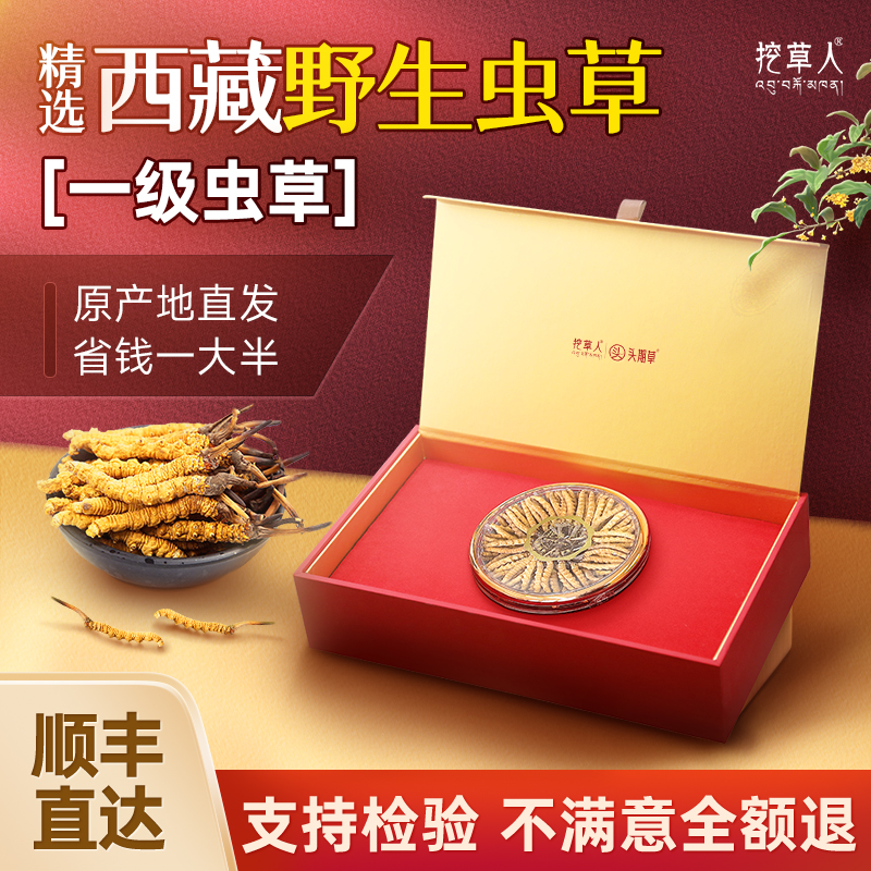一级虫草 2根/克 【西藏头期新干草】西藏高海拔原产地野生冬虫夏草