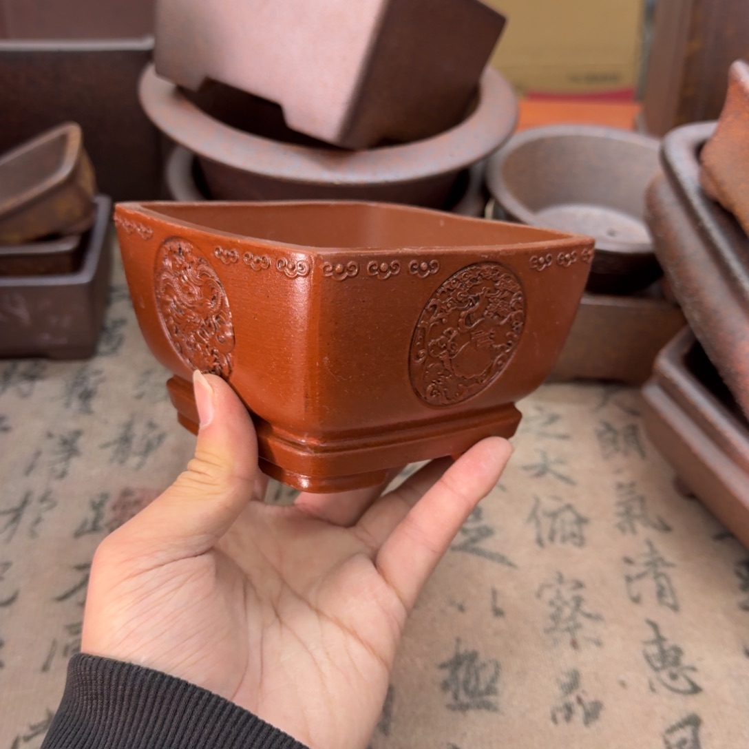 紫砂花盆81号宜兴紫砂正品11x6