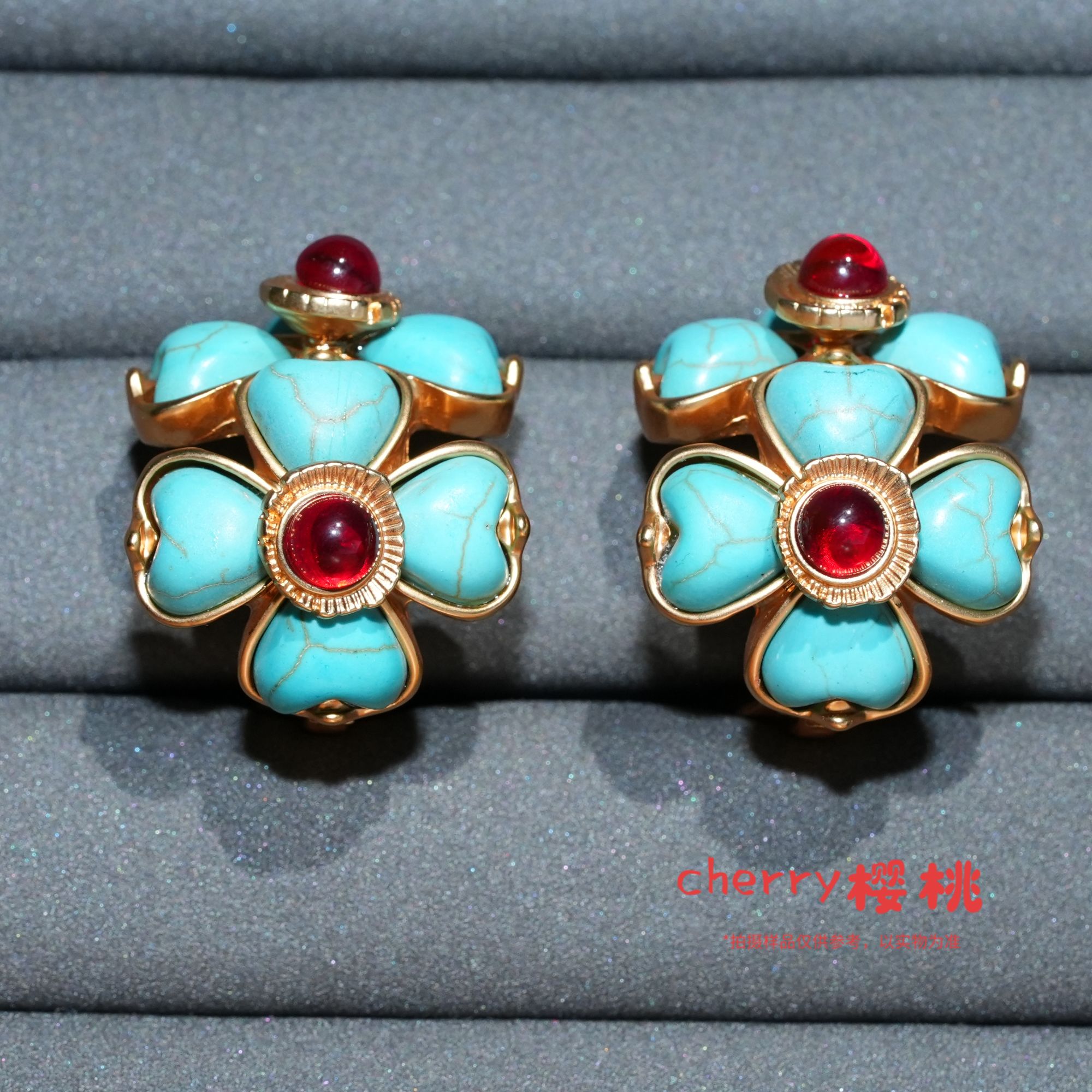 铜合金耳饰 中古耳饰高级感小众独特复古耳钉SP030