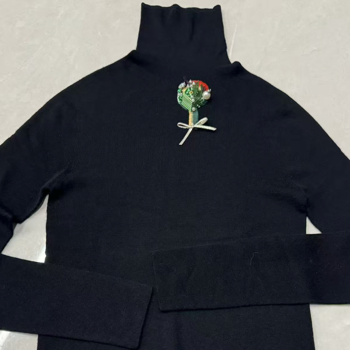 时尚百搭高领长袖秋冬打底羊毛衫#3947