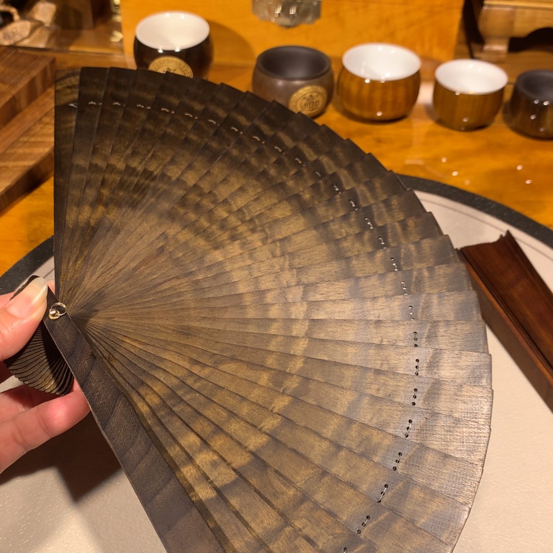 金丝楠金丝楠木阴沉木扇子21