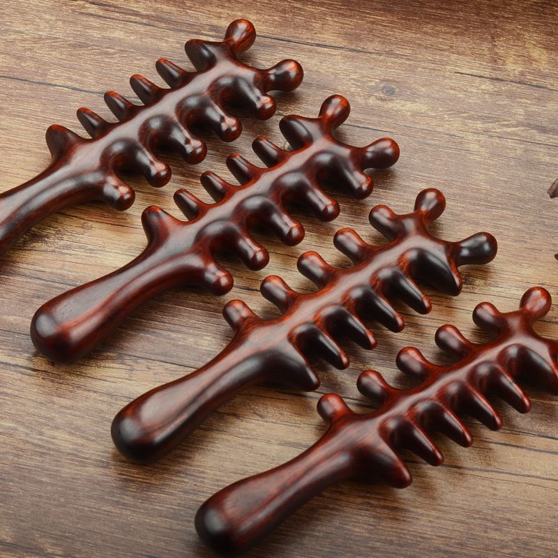 美羊羊加厚紫檀木多功能头部肩颈脸部按摩刮痧梳