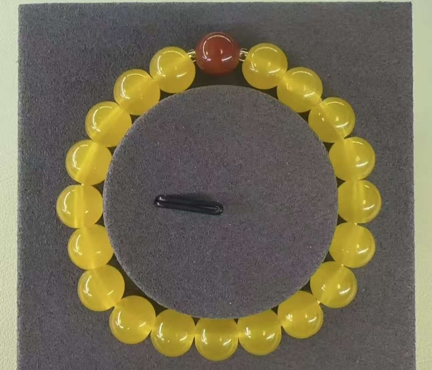 【甄选】天然满蜜玄黄配红玛瑙珠高端10mm手串