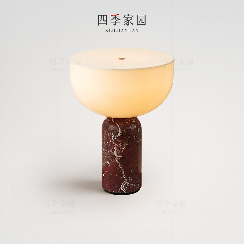 丹麦ins风大理石充电台灯 高级感意式轻奢卧室床头氛围装饰台灯