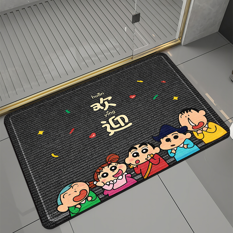 蜡笔小新卡通浴室地垫硅藻泥洗手间门口速干防滑脚垫卫生间地毯