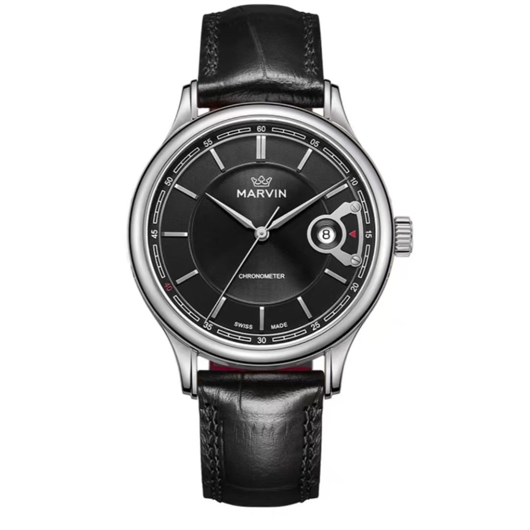 未使用  开心哥/摩纹/莫尔顿圆形/公价6980机械/全套/表径42mm