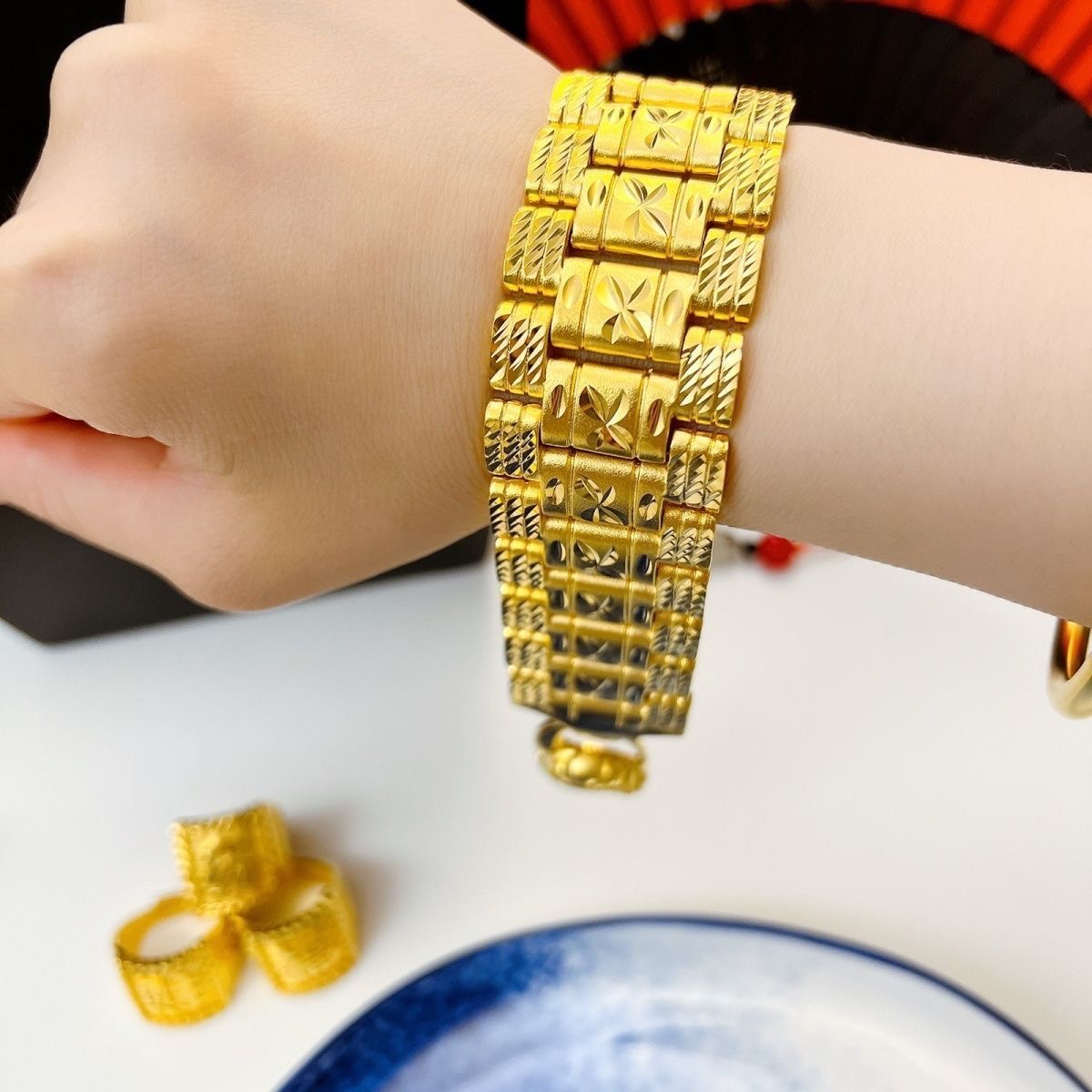 足银手链 铠甲手链 百搭 热销款