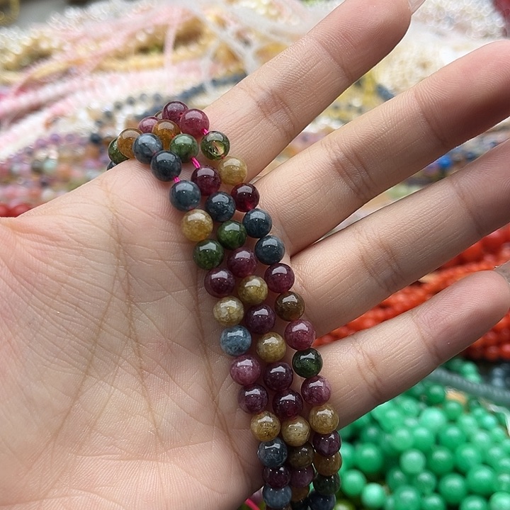 玛瑙/玉髓珠宝半成品未镶嵌一条6.5mm左右碧玺