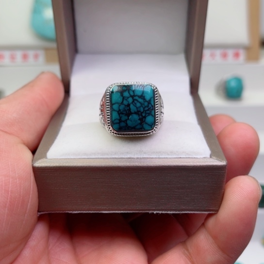 绿松石珠宝奇石银S925镶嵌