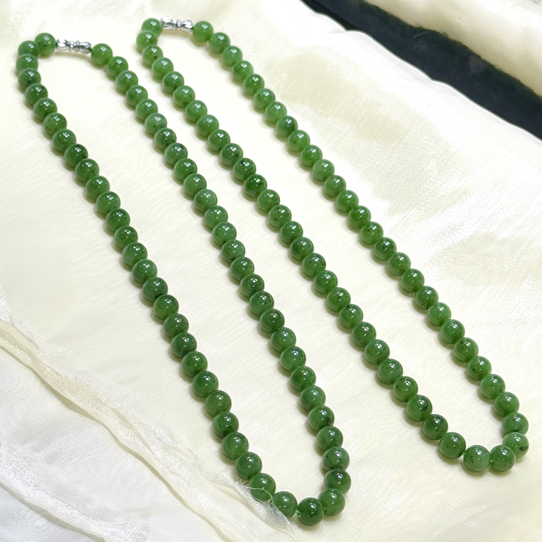 【CH】和田玉碧玉项链-约8mm（多样性发其一）