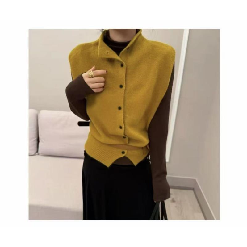 DALIANSU/大脸酥-4712  秋季简约百搭针织开衫背心马甲