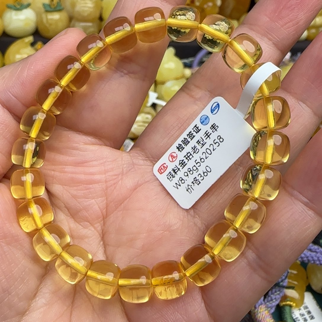 琥珀手串未镶嵌顾*金珀手串