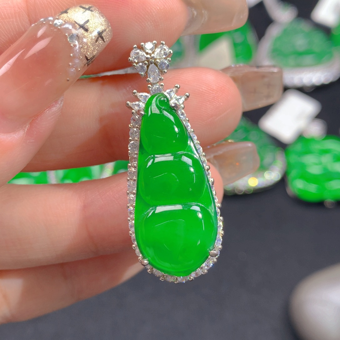 翡翠颈饰银S925镶嵌11111111111