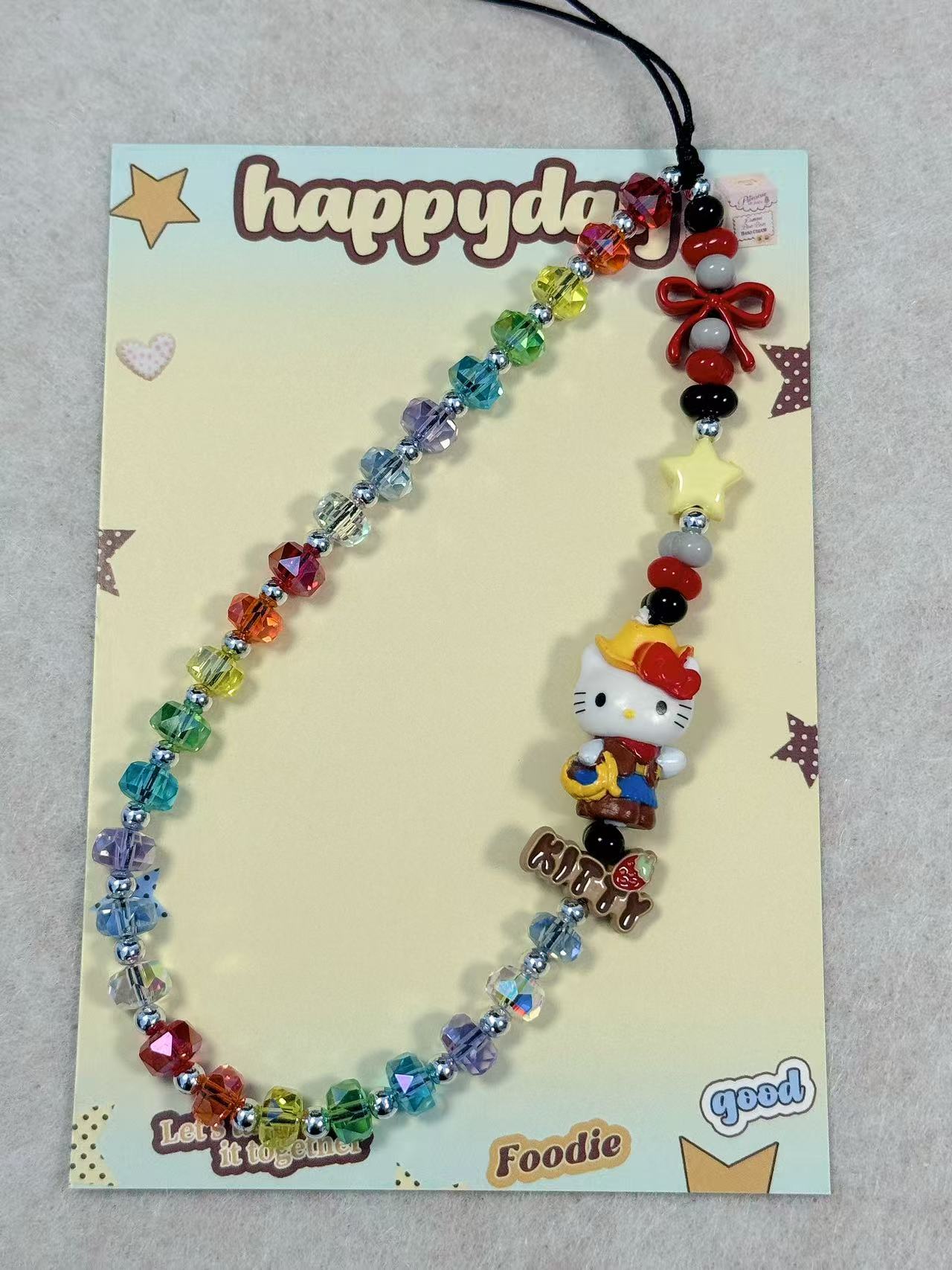 多巴胺牛仔猫咪手机链