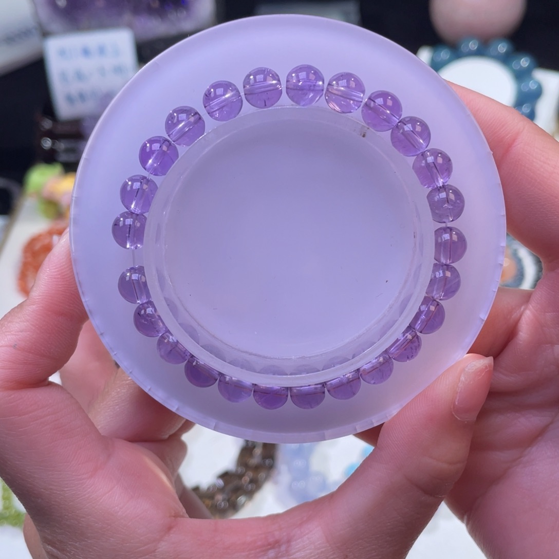 未镶嵌手链水晶巴西紫水晶7mm