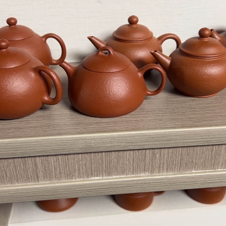 紫砂茶壶大红泥冬心