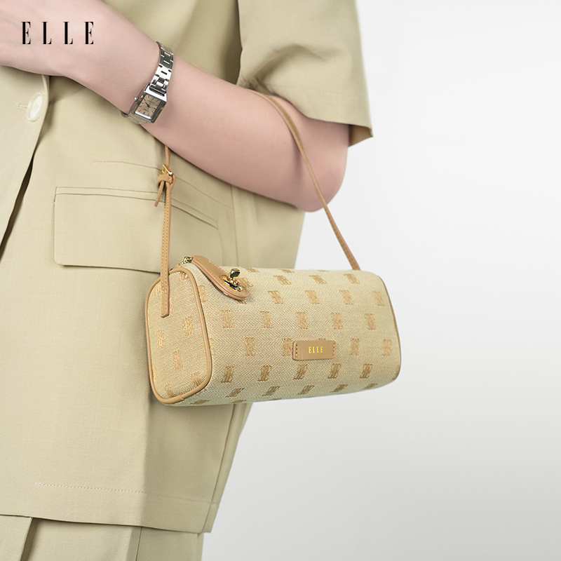 ELLE25年【琥珀流光】新款爆款夏季单肩腋下圆筒包高能感女士包包