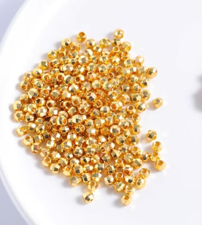 18K金爆闪蹦迪珠隔珠配件卡2.5mm（一颗）