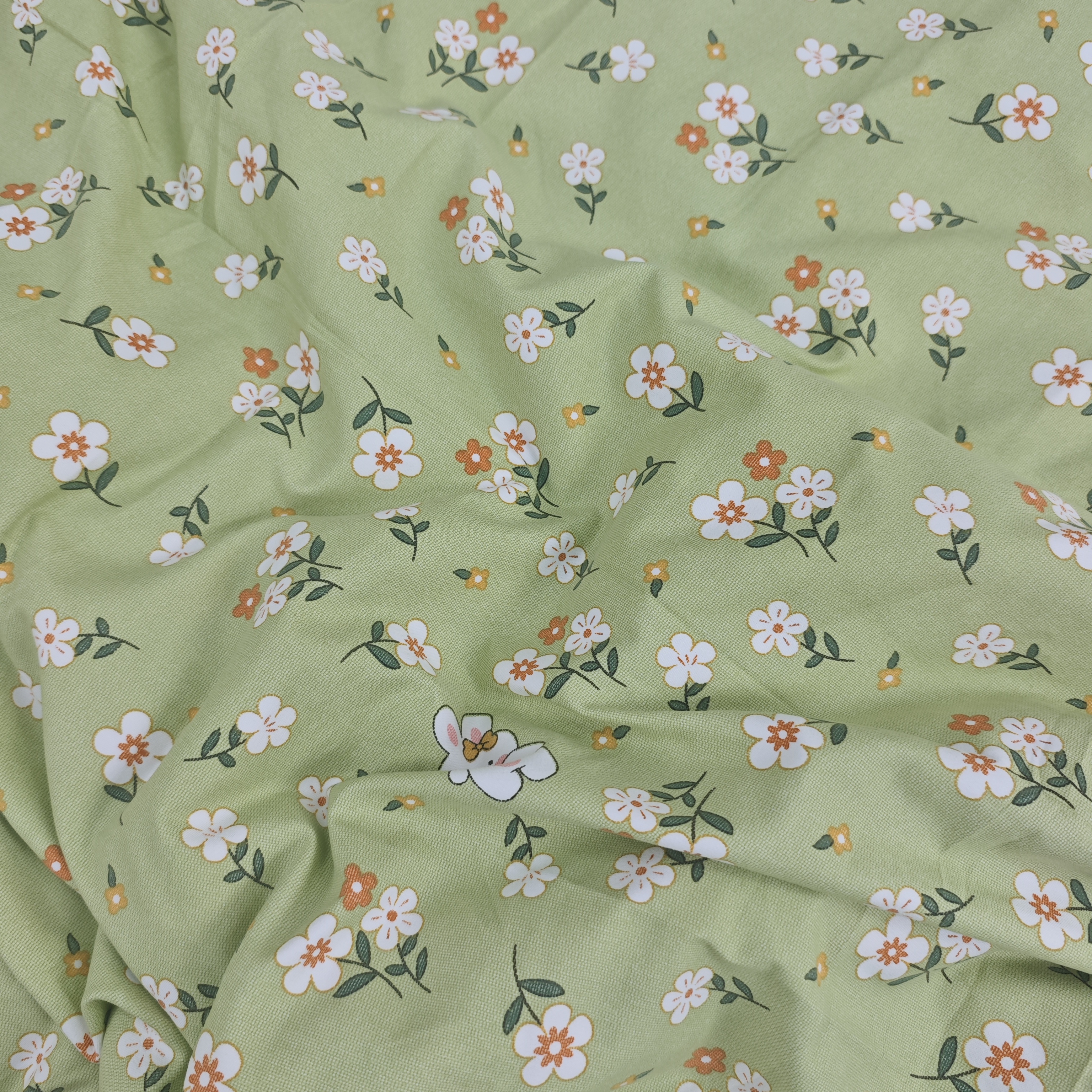 2025秋冬新款AA面印花单双人被罩简约轻奢加厚双层纱被套花园小兔