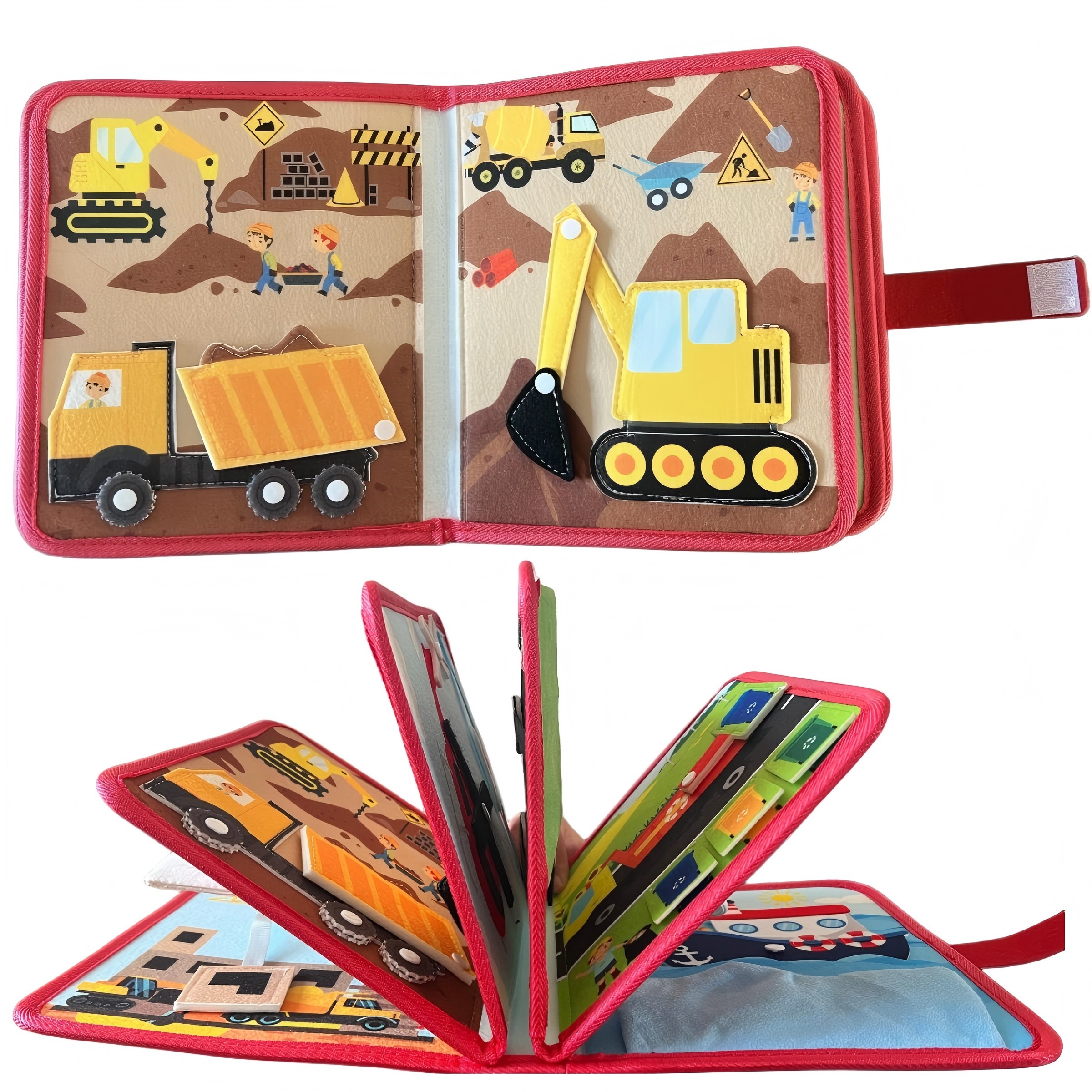 交通汽车运输工具毛毡安静书蒙氏教育儿童益智玩具撕撕忙碌点读书