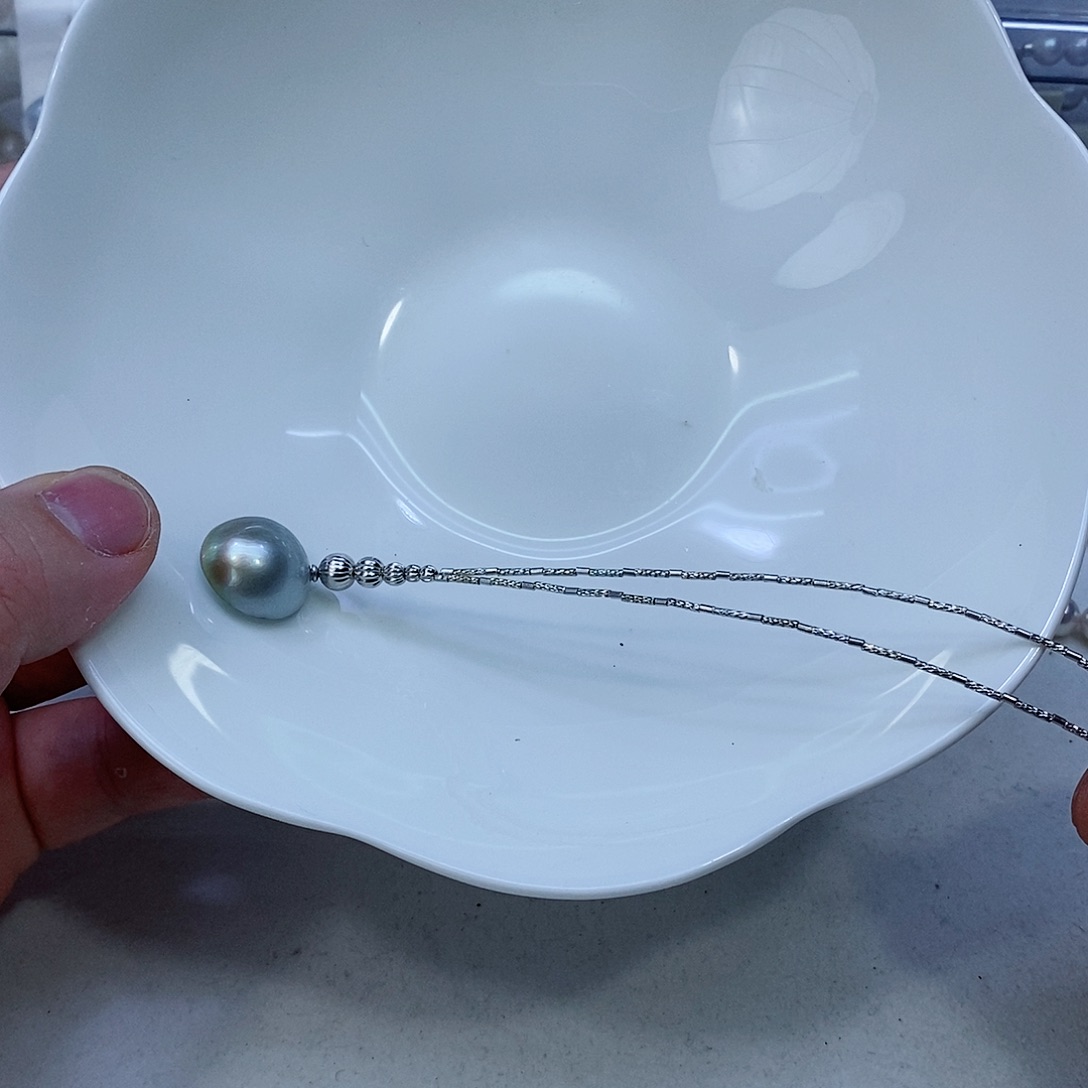 拼合珍珠（马贝珠）颈饰银S925镶嵌