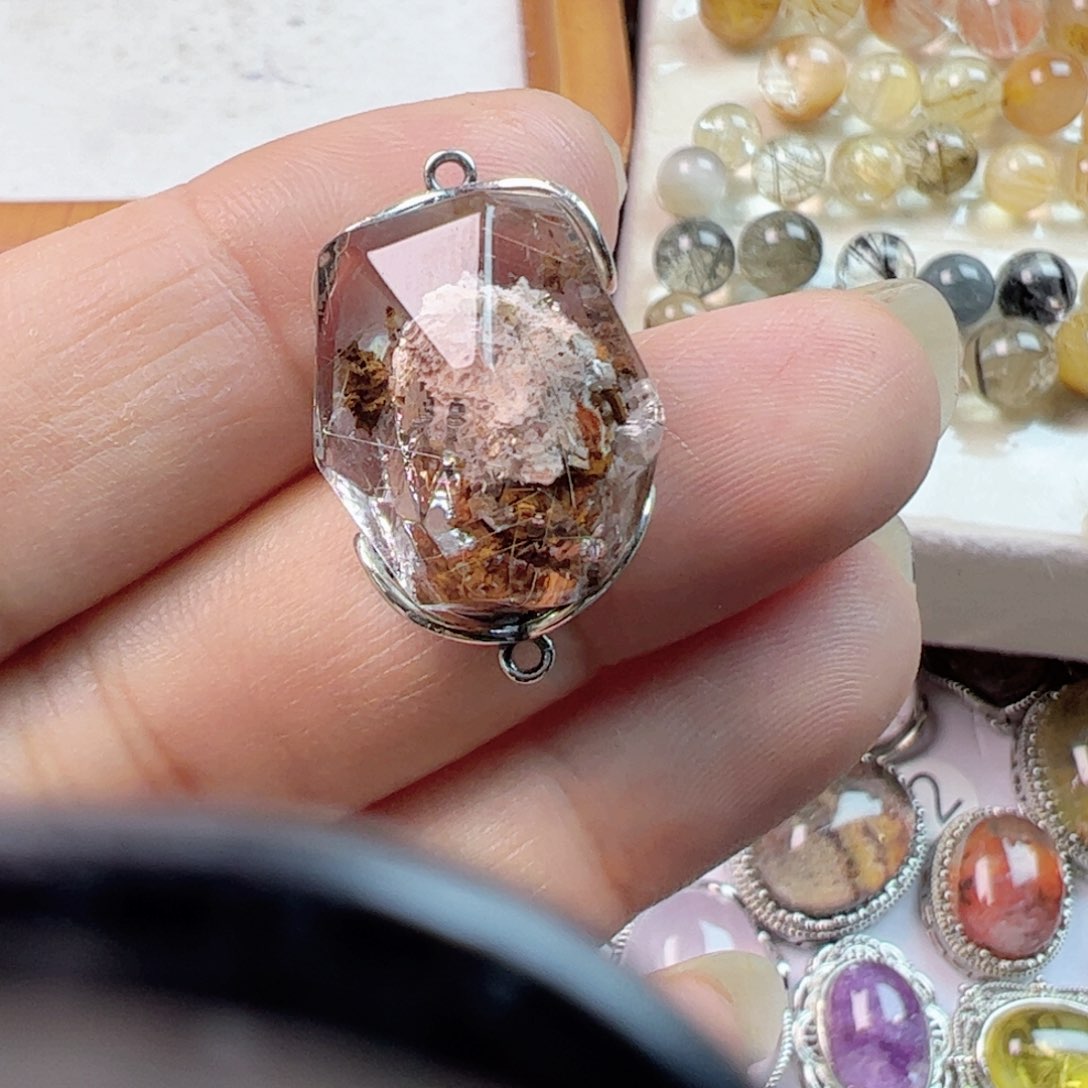 水晶手链银S925镶嵌甜**吖