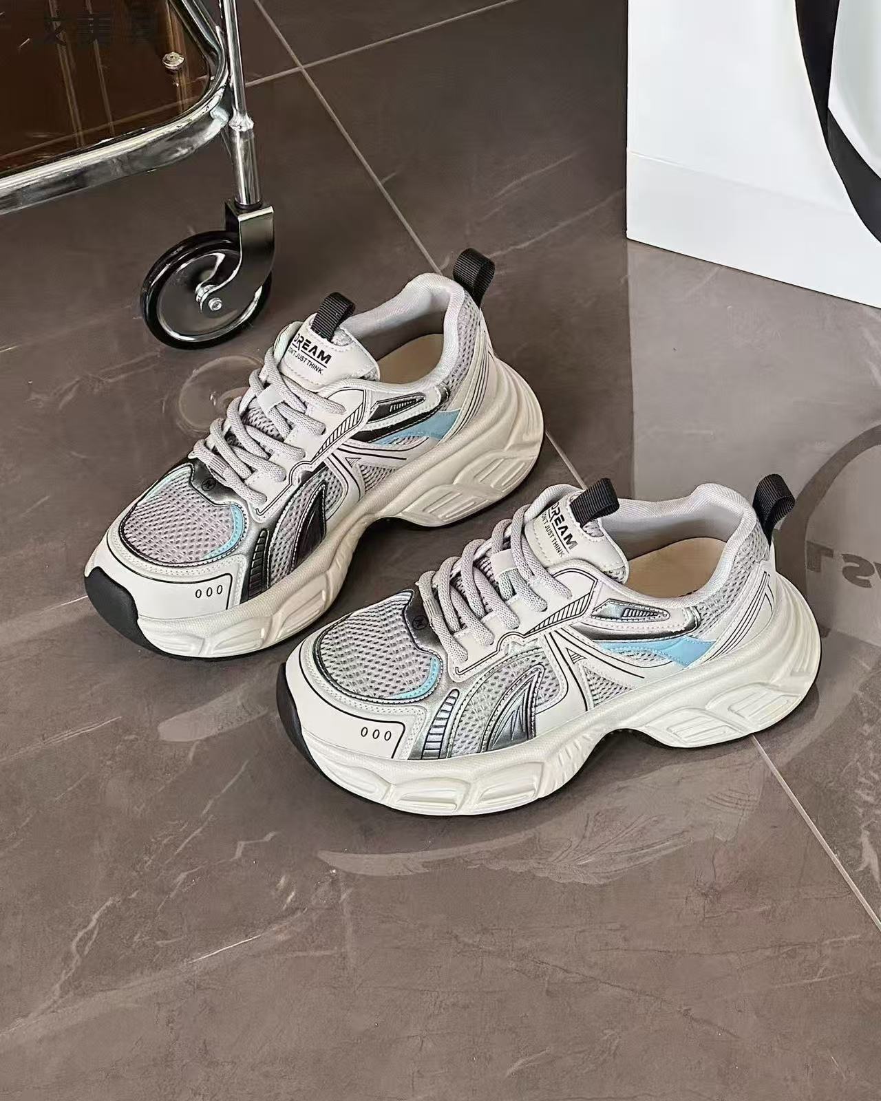 牛反绒拼接厚底低帮秋季休闲板鞋休闲鞋学生时尚韩版