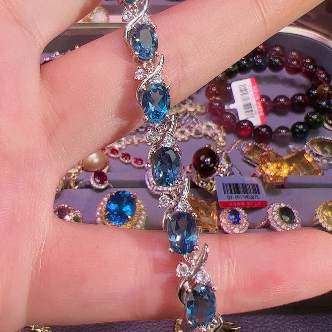 托帕石手链银S925镶嵌