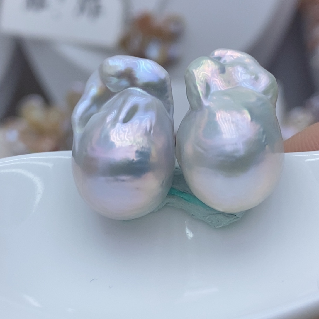 银S925镶嵌耳饰淡水珍珠
