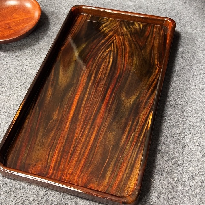 木质玉*老挝大红酸枝托盘一个