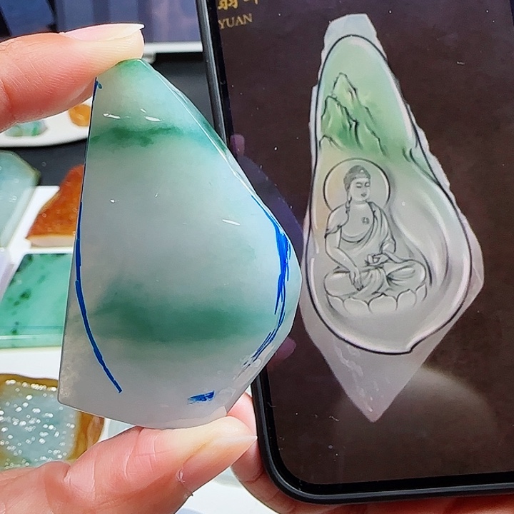 定制翡翠未镶嵌翡翠挂件