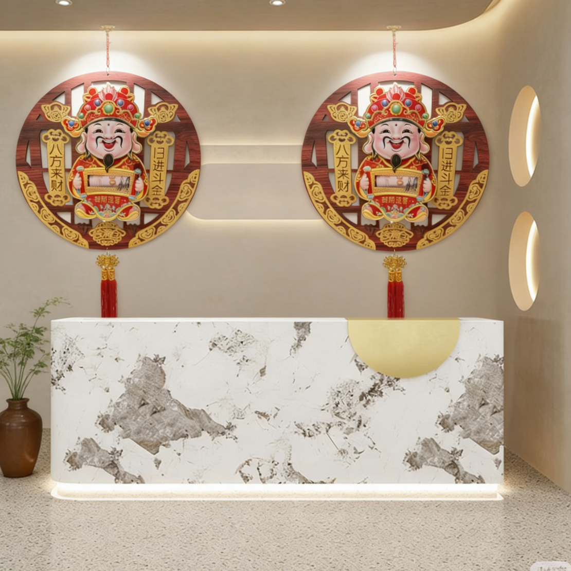 马上暴富点头转钱财神爷挂件新年客厅喜庆装饰品春节挂饰