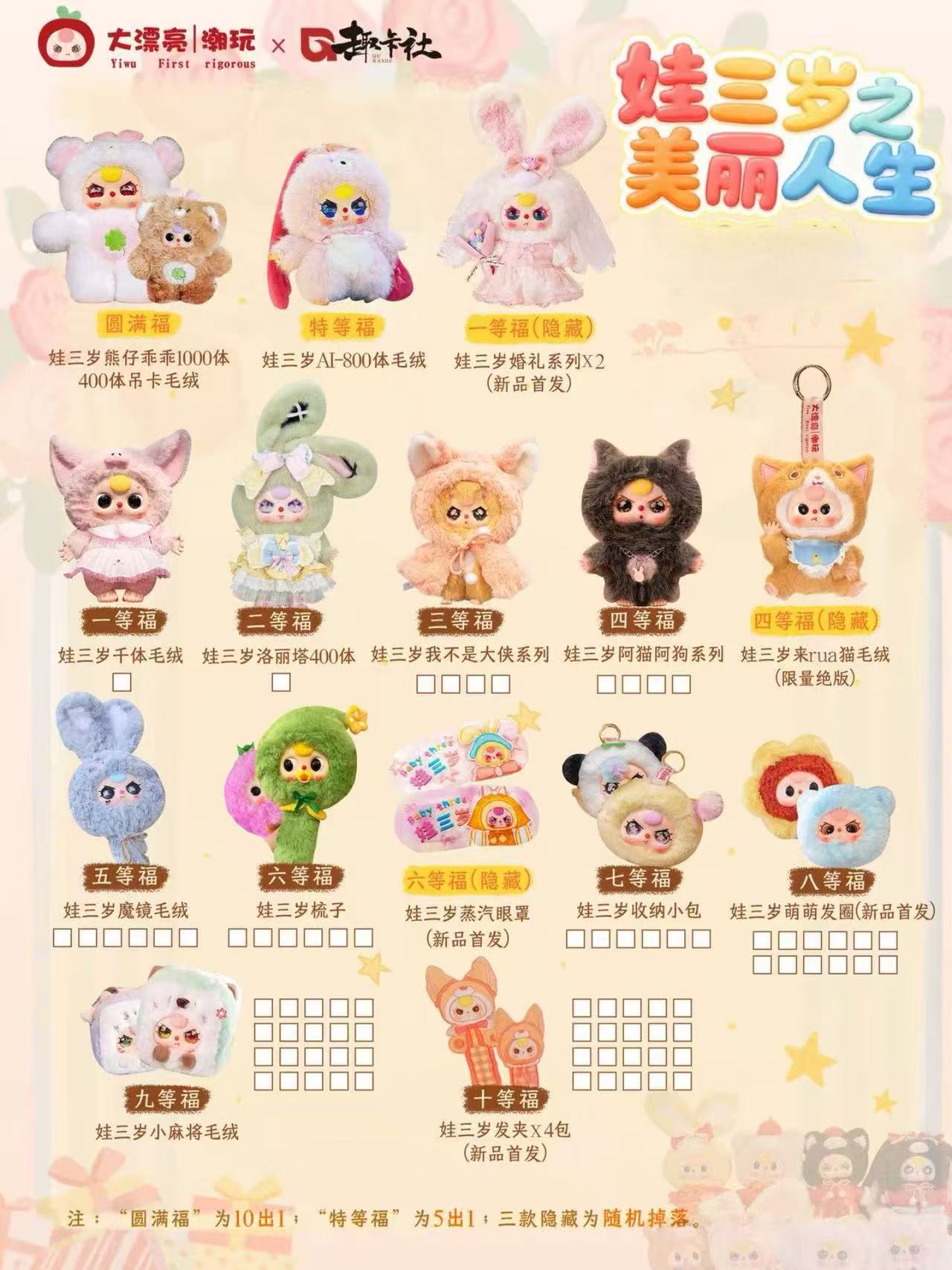 【代拆】趣卡社大漂亮潮玩娃三岁之美丽人生福赏盲盒