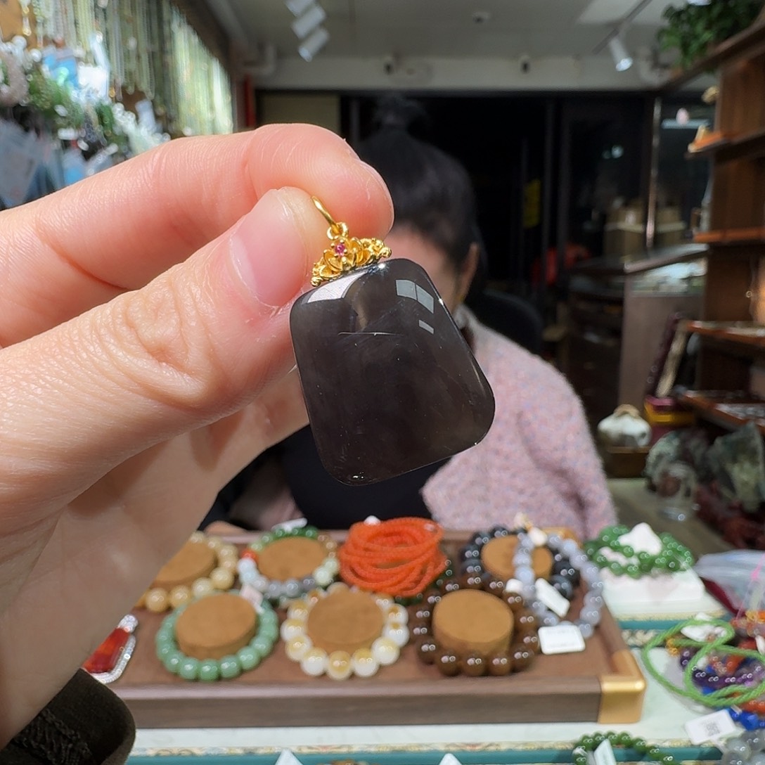 和田玉18K金镶嵌手链
