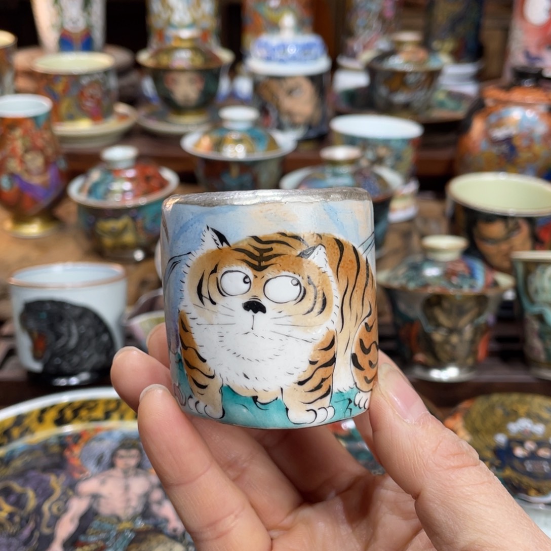 萌虎鎏银直口杯子