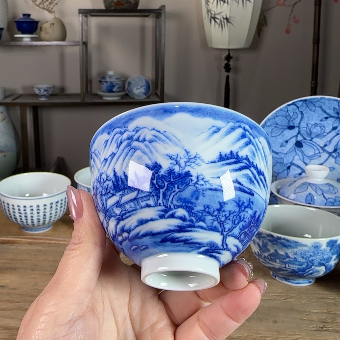 杯景德镇陶瓷柴烧多人