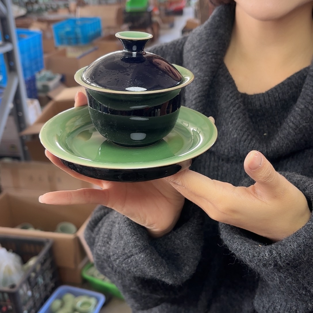 龙泉云间青瓷小米茶器