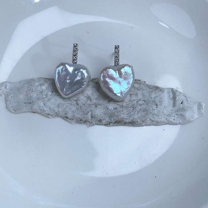 淡水珍珠耳饰银S925镶嵌