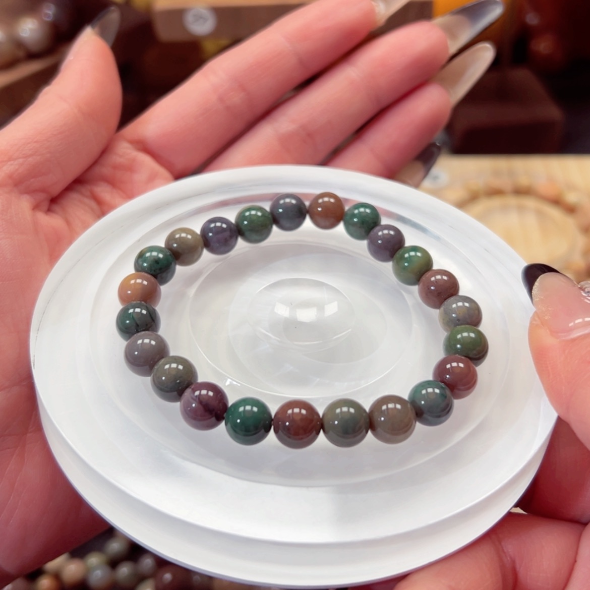 【闪购商品】石英质玉手链未镶嵌瞌**熊52