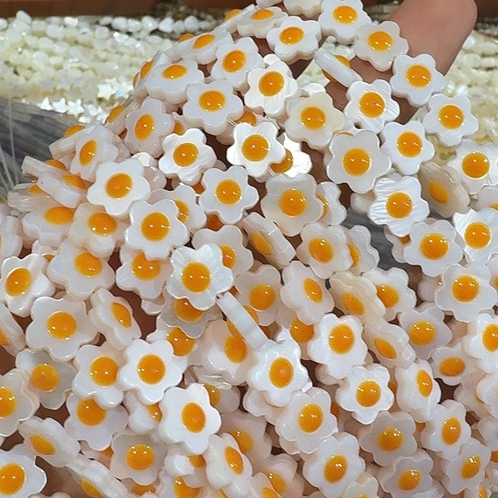 玛瑙/玉髓合金珠宝半成品一条天然贝壳鸡蛋花
