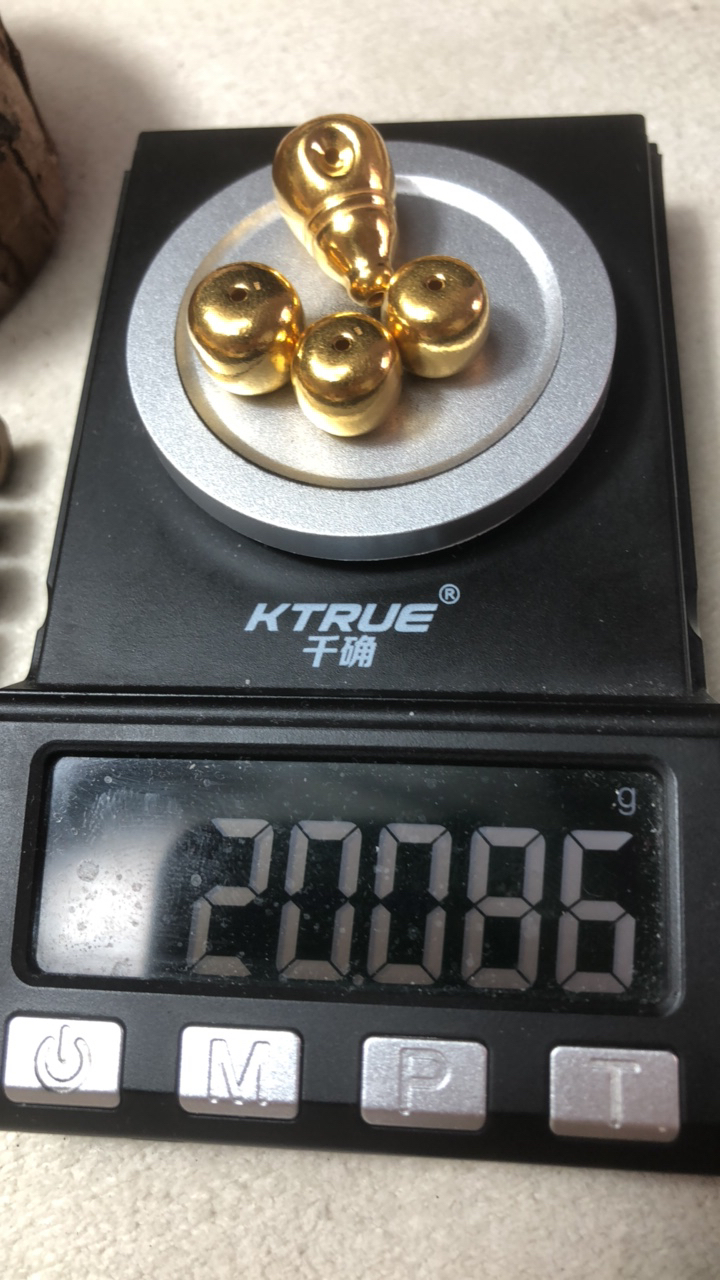 足金999奶嘴三通老型光珠黄金文玩配饰