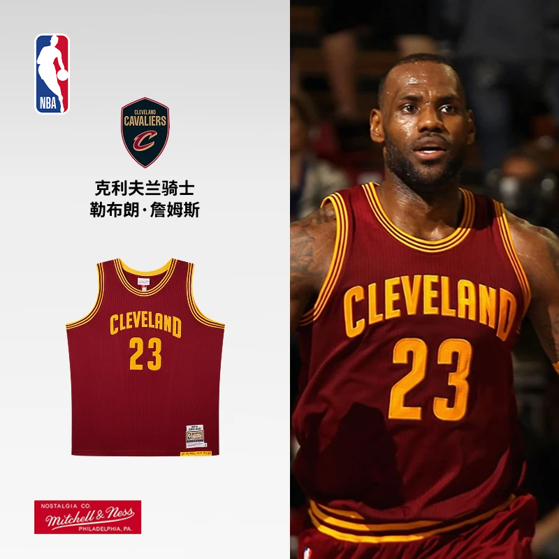 Mitchell&ness-NBA官方男子骑士勒布朗詹姆斯球衣AUTHENTIC球衣男