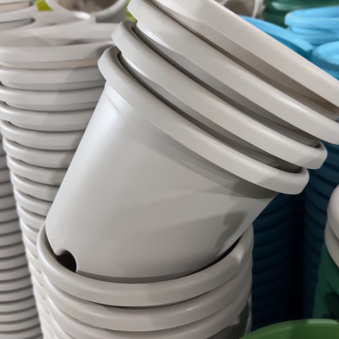 树脂四季盆3#无拖灰白微瑕10