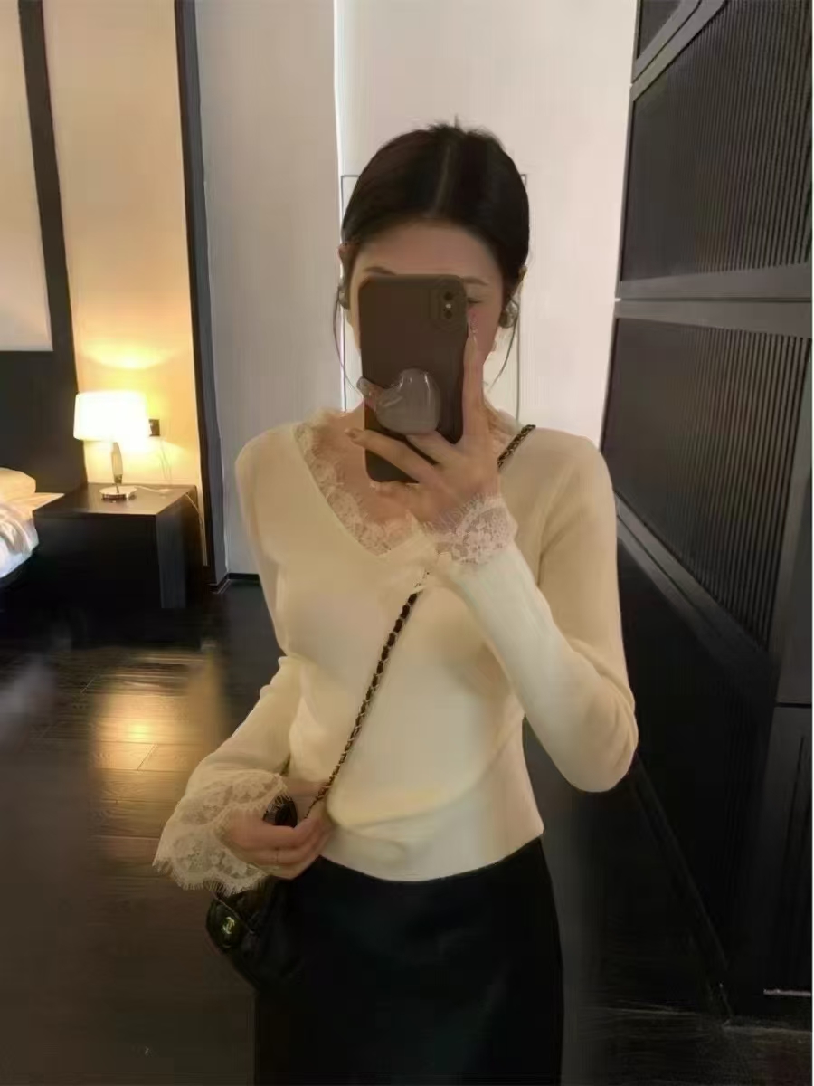 2024新款蕾丝加厚毛衣