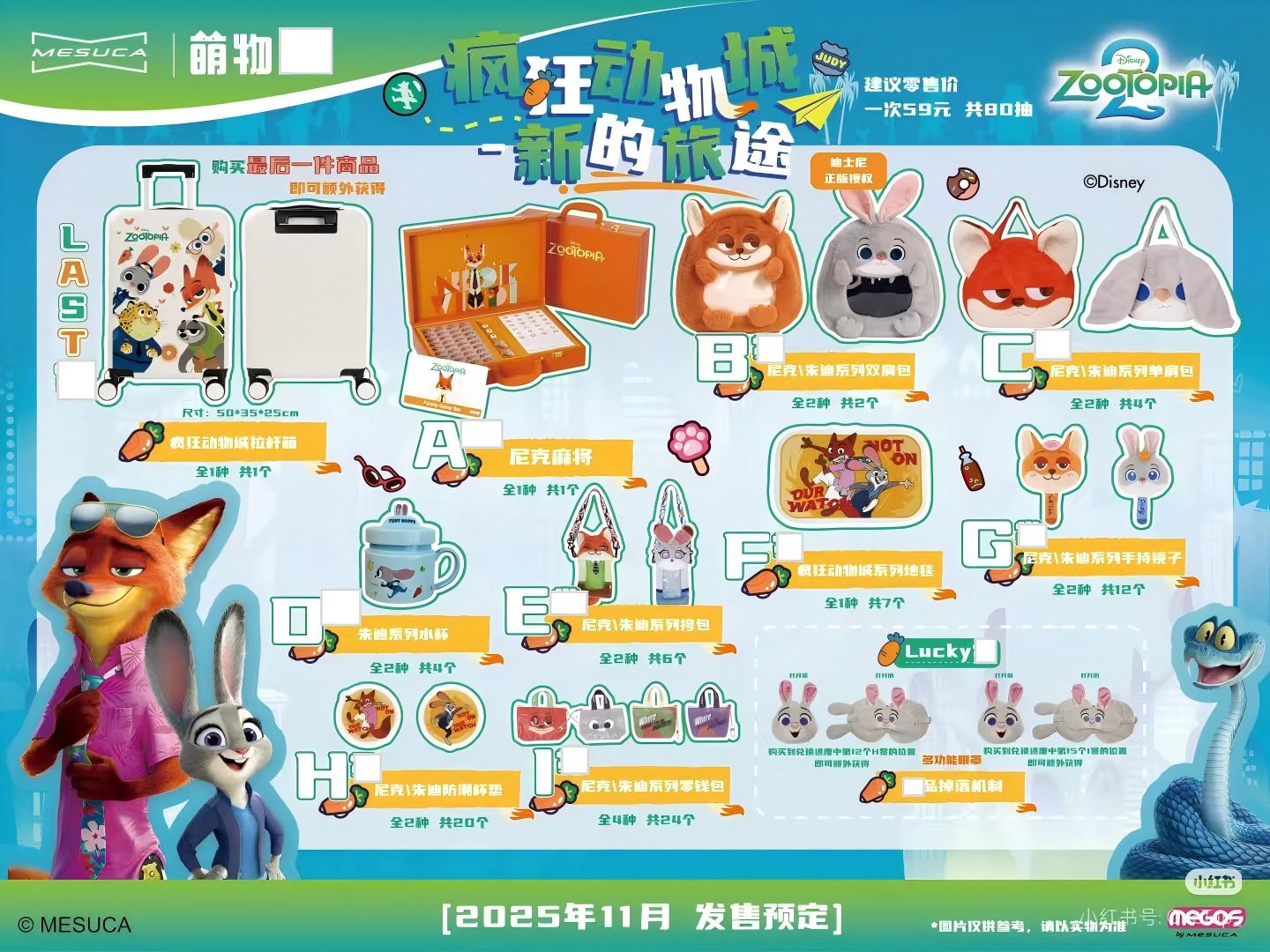 【萌物】疯狂动物城2玩偶背包水杯地垫杯垫系列盲盒