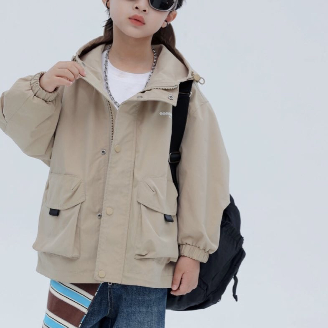 867018#大童木瓜汁 秋款 时尚风衣外套男童男孩休闲