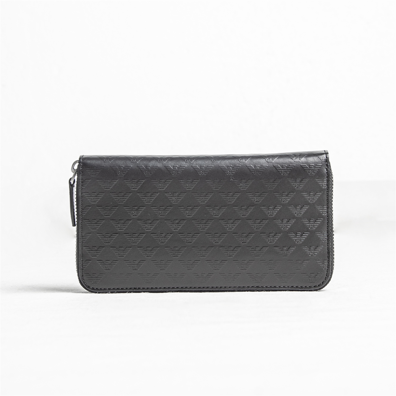 全新未使用 AX ARMANI EXCHANGE/阿玛尼 压纹LOGO黑色钱包 A2715
