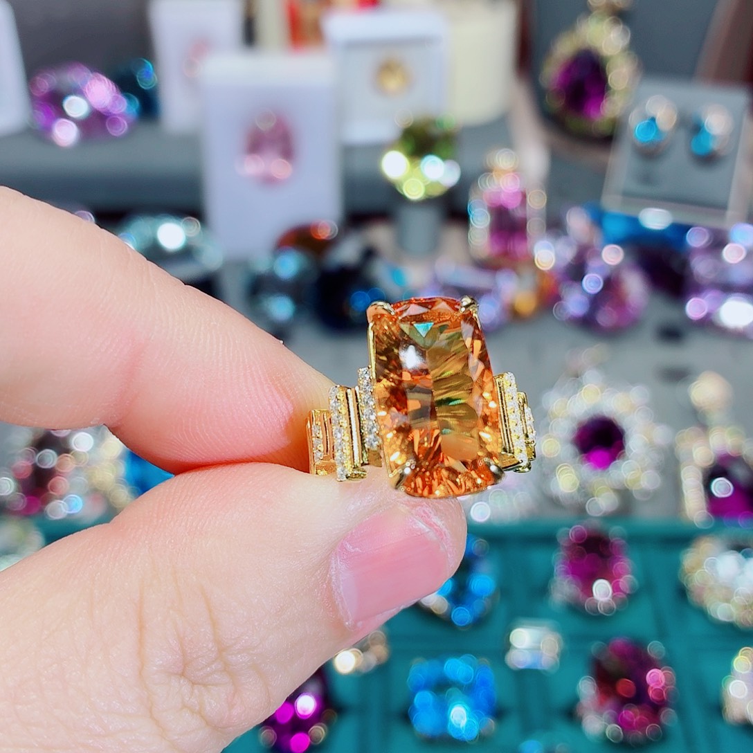 银S925镶嵌戒指黄晶